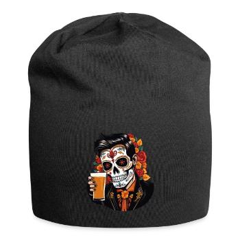 Dia De Los Muertos Bier Totenkopf Totenschädel - Jersey-Beanie - Schwarz - Vorne