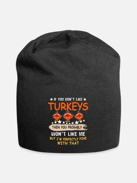 Truthahn Erntedankfest - Jersey-Beanie - Schwarz