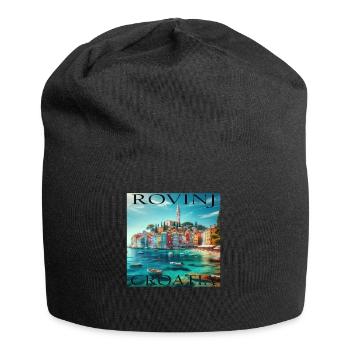 Rovinj Kroatien Adria Küste - Jersey-Beanie - Schwarz - Vorne