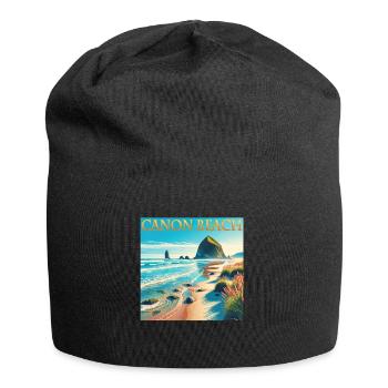 Cannon Beach Oregon Beach vacances Design - Bonnet en jersey - noir - Devant