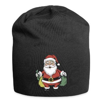 Santa Claus Weihnachtsmann Comic - Jersey-Beanie - Schwarz - Vorne