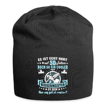 Wassermeister 50. Geburtstag 50 Jahre Wasser - Jersey-Beanie - Schwarz - Vorne