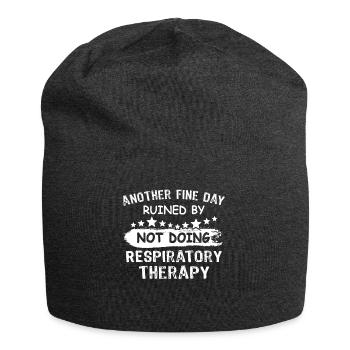 Atemtherapeut Lunge Atmen - Jersey-Beanie - Anthrazit - Vorne