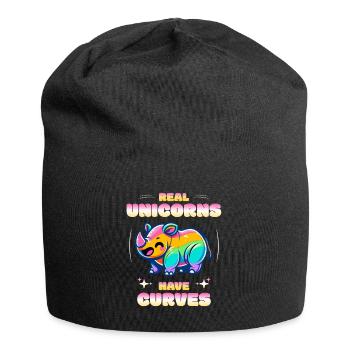 Les vraies licornes ont des courbes Licorne rhinocéros - Bonnet en jersey - noir - Devant