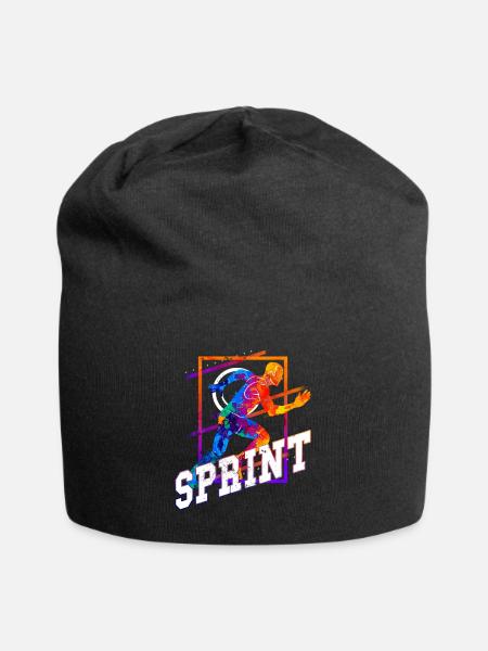 Sprint Sprinter Sprinten Leichtathletik Laufen - Jersey-Beanie - Schwarz