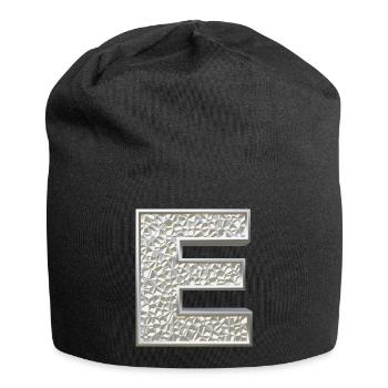 E, letter, letter E, initial, initial E, monogram, - Jersey Beanie - black - Front