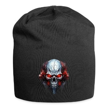 Crâne Crâne Squelette Moto Biker Gang - Bonnet en jersey - noir - Devant