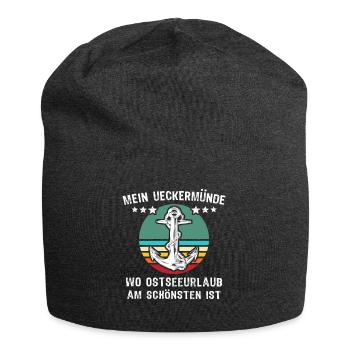 Ueckermünde Urlaub Sprüche - Jersey-Beanie - Anthrazit - Vorne