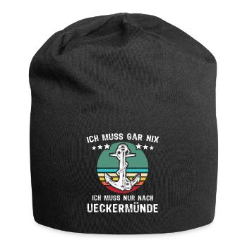 Ueckermünde Urlaub - Jersey-Beanie - Schwarz - Vorne