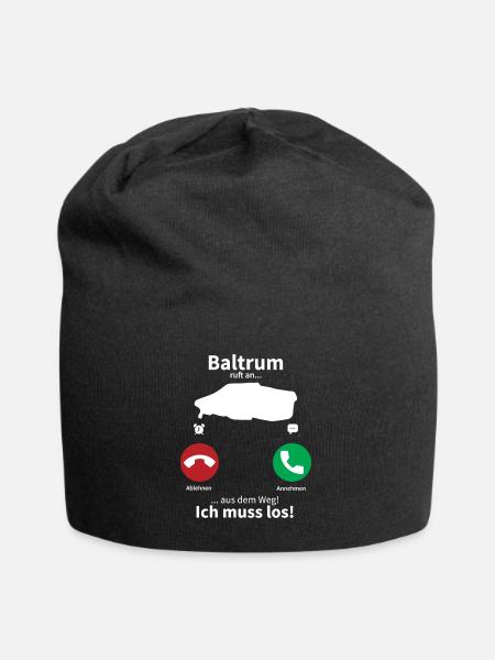 Baltrum Anruf Telefon Nordsee Insel Urlaub Reise - Jersey-Beanie - Schwarz