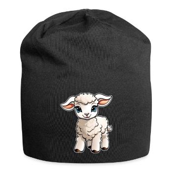 Niedliches kleines Baby Lämmchen - Jersey-Beanie - Schwarz - Vorne
