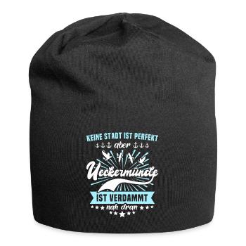 Ueckermünde Sprüche - Jersey-Beanie - Schwarz - Vorne