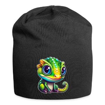 Cute little chameleon - Jersey Beanie - black - Front