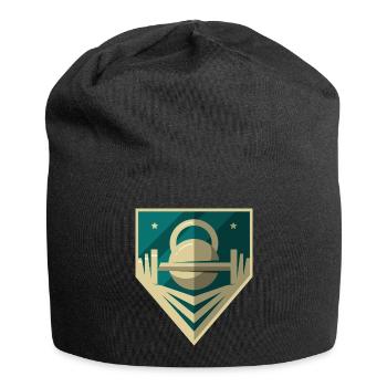 Logo d’haltère - Bonnet en jersey - noir - Devant