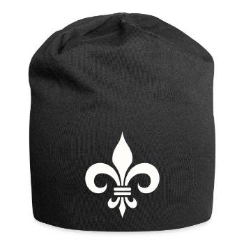 Logo de lys français - Bonnet en jersey - noir - Devant