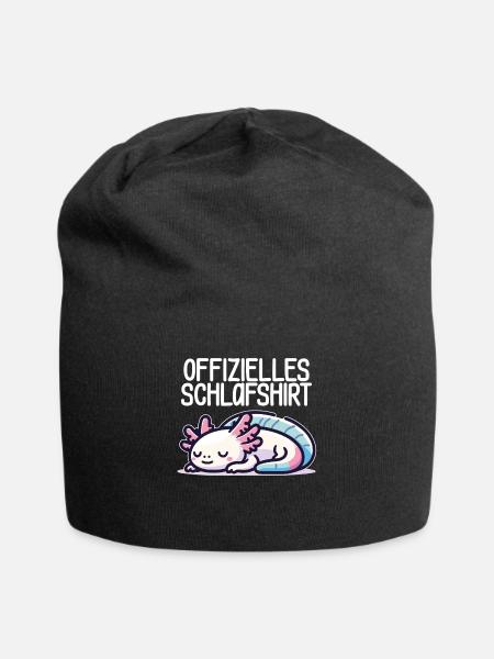 Axolotl Offizielles Schlafshirt - Geschenk für - Jersey-Beanie - Schwarz
