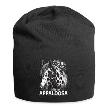 Nur ein Mädchen, das ihren Appaloosa-Reiter liebt - Jersey-Beanie - Schwarz - Vorne