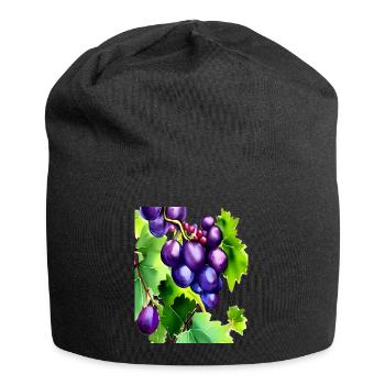 Grapes on a Vine - Jersey Beanie - black - Front