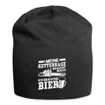 Meine Kettensäge braucht Benzin ich brauche Bier - Jersey-Beanie - Schwarz - Vorne