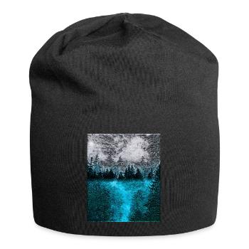 Tranquil Forest at Night - Jersey Beanie - black - Front