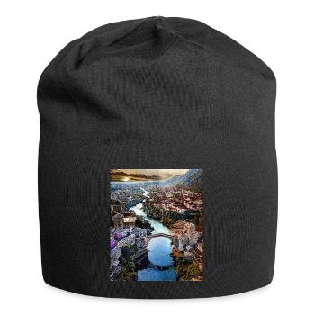Mostar, Bosnia-Herzegovina, Europe - Jersey Beanie - black - Front