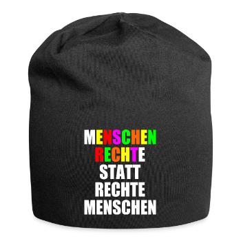 menschenrechte statt rechte menschen - Jersey-Beanie - Schwarz - Vorne