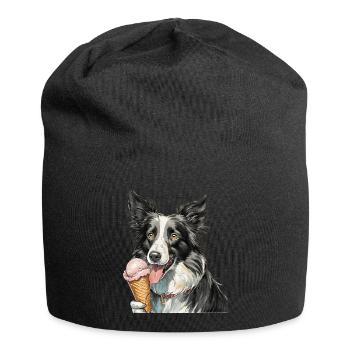 border collie glace - Bonnet en jersey - noir - Devant