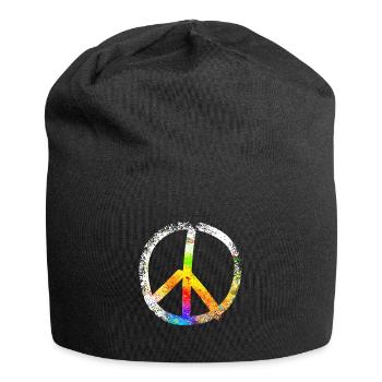 peace sign speckled 03 - Jersey-Beanie - Schwarz - Vorne