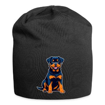 Cute Rottweiler in Comic Style - Jersey Beanie - black - Front