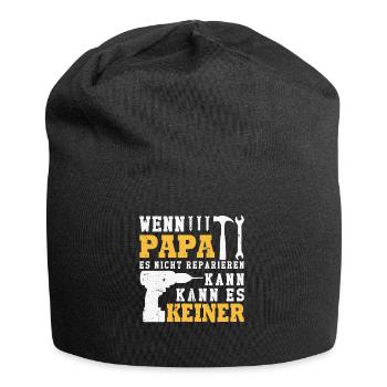 Wenn Papa es nicht reparieren kann kann es keiner - Jersey-Beanie - Schwarz - Vorne
