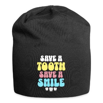 Zahnarzt Zahnpflege Retro Dentist - Jersey-Beanie - Schwarz - Vorne