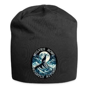 MONDBESCHIENENES WOLFSGEHEUL NÄCHTLICHES RITUAL, WILDNIS - Jersey-Beanie - Schwarz - Vorne