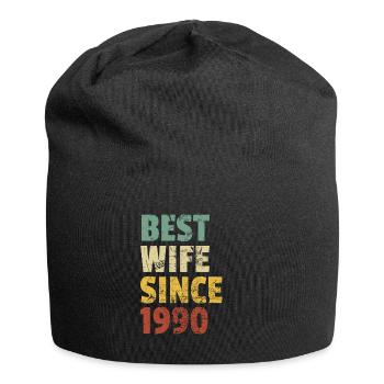 Best Wife Since 1990 Funny Anniversary Birthday - Jersey Beanie - black - Front
