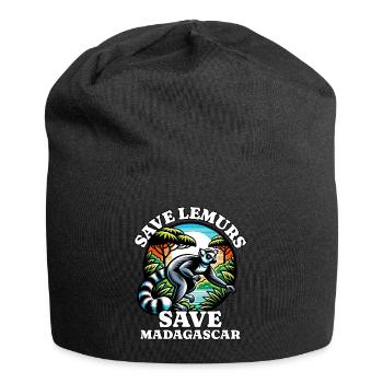Save Lemurs - Jersey-Beanie - Schwarz - Vorne