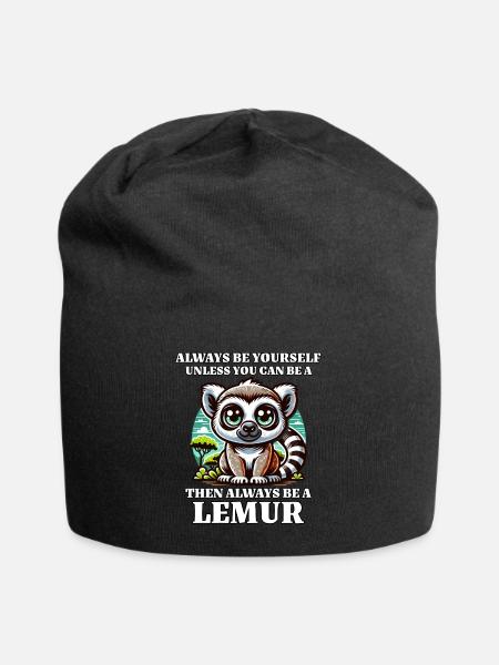 Dictons sur les lémuriens - Bonnet en jersey - noir