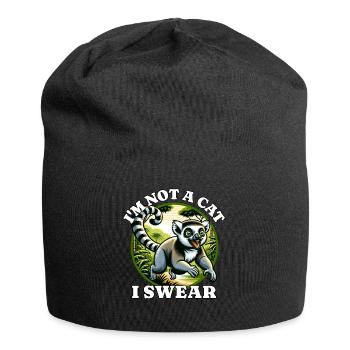 Lustige Lemur Sprüche - Jersey-Beanie - Schwarz - Vorne