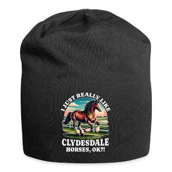 Cheval Clydesdale - Bonnet en jersey - noir - Devant