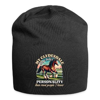 Équitation de Clydesdale - Bonnet en jersey - noir - Devant