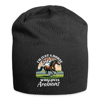 Fille de chevaux arabes - Bonnet en jersey - noir - Devant