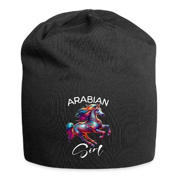 Cadeau de cheval arabe - Bonnet en jersey - noir - Devant