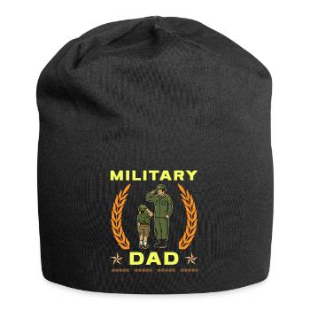 Papa Papa Père Fête des pères Soldat militaire - Bonnet en jersey - noir - Devant