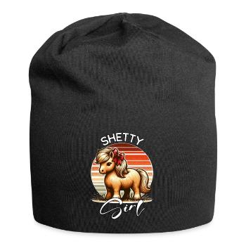 Shetland Pony Geschenk - Jersey-Beanie - Schwarz - Vorne