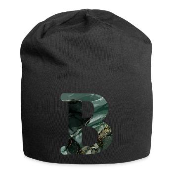 Green marbled letter b - Jersey Beanie - black - Front