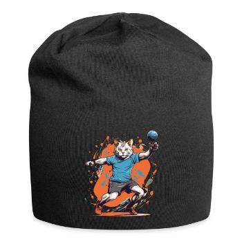 Handball, Cat, Streetwear, Iconic Style - Jersey Beanie - black - Front