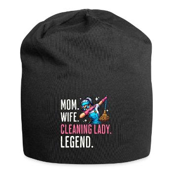 Putzfrau Mama Reinigungskraft - Jersey-Beanie - Schwarz - Vorne