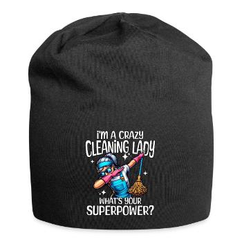 Cleaner Superpower Cleaning Lady - Jersey Beanie - black - Front