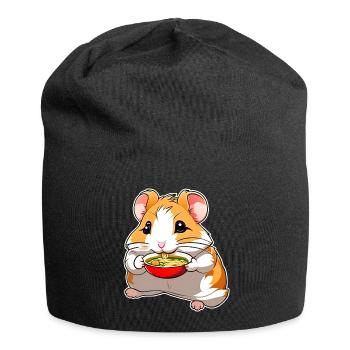 Niedlicher Hamster mit Ramen Suppe - Jersey-Beanie - Schwarz - Vorne