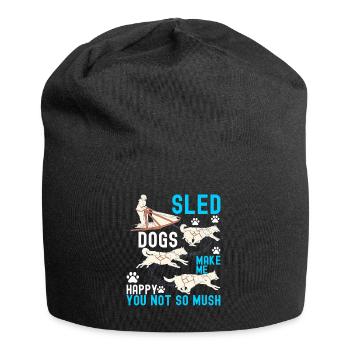 Sledding Sled Dogs - Jersey Beanie - black - Front