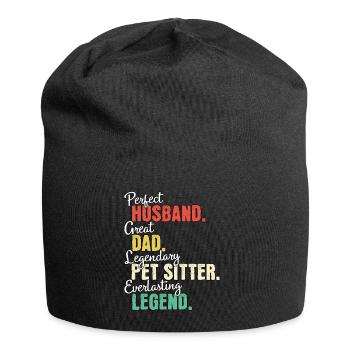 Papa gardien d’animaux - Bonnet en jersey - noir - Devant