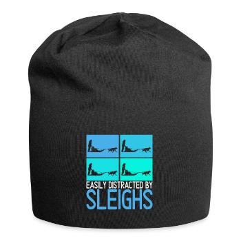 Sledding Sled dogs - Jersey Beanie - black - Front